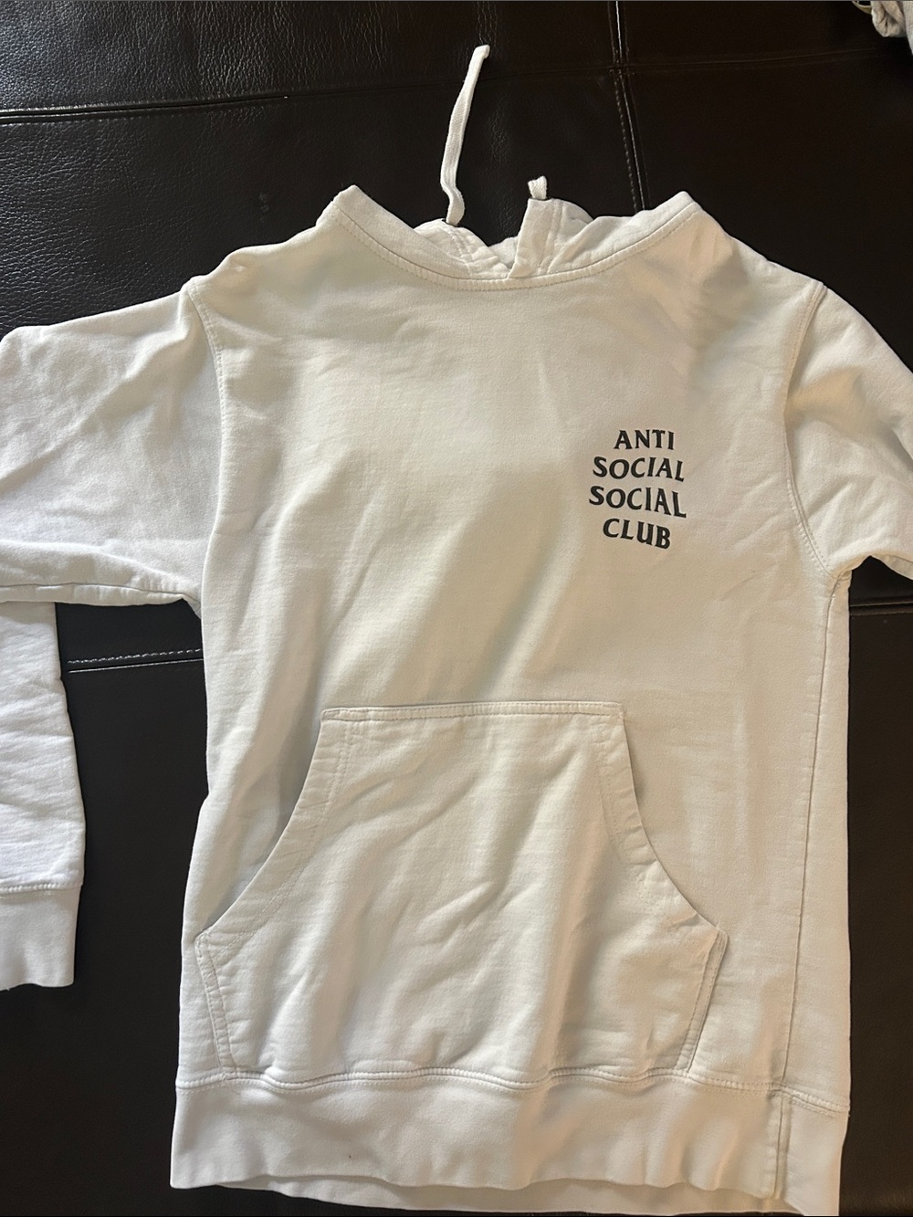 Anti Social Social Club Kids Cream Hoodie with Chest Logo